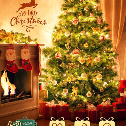 Brightown Christmas Cluster Lights Battery Operated Outdoor, 4 Pack 10Ft 120 LED Christmas Tree Lights Firecracker String Lights Waterproof Twinkle Lights for Indoor Wreath Xmas Tree Decorations