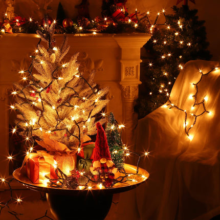 450 Counts 117Ft Christmas Lights-3Sets of 150 Mini Lights 39 Ft String Lights with Replace Fuse and Bulb-Waterproof Connectable, Indoor Outdoor Christmas Decoration(Warm White)