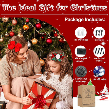 Danxilu 14FT Giant Christmas Inflatable Santa Claus Outdoor Decorations, Christmas Blow Up Santa with Wreath Built-in LED Lights for Yard Patio Garden Lawn Hall Holiday Party Xmas Decor
