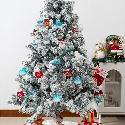 16PCS Light Blue Christmas Balls Ornaments, 3.15'' Shatterproof Clear Christmas Balls with Filler, Christmas Decorative Hanging Ornaments Set for Xmas Tree/Party/Holiday (Light Blue)