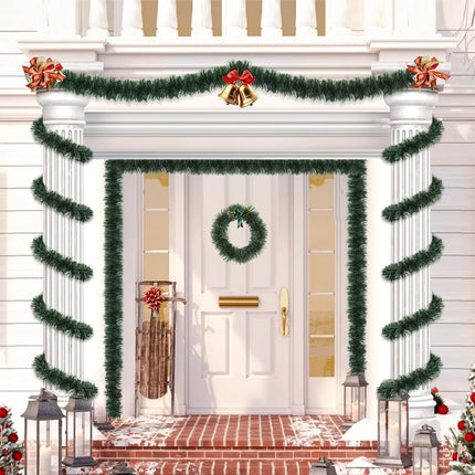 50 FT Christmas Garland Christmas Decorations, Artificial Soft Green Pine Xmas Garland for Christmas Tree Decorations Stairs Mantle Fireplace Christmas Decor Outdoor Indoor Home Holiday Party Supplies