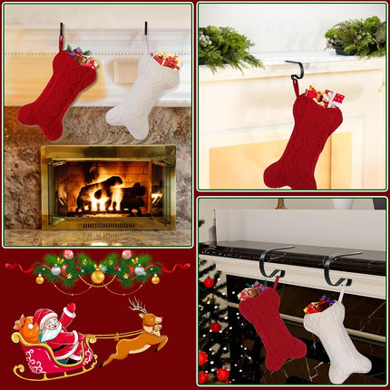 Christmas Stocking Holders with Scratch Protection for Fireplace Mantle, 5 Pack Christmas Stocking Holder for Christmas Stockings Filled with s, Christmas Decoration Supplies (Black)