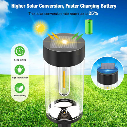 Nipify Led Solar Pathway Lights Outdoor, 8 Pack Waterproof Solar Powered Yard Lighting, Auto On/Off Solar Walkway Light