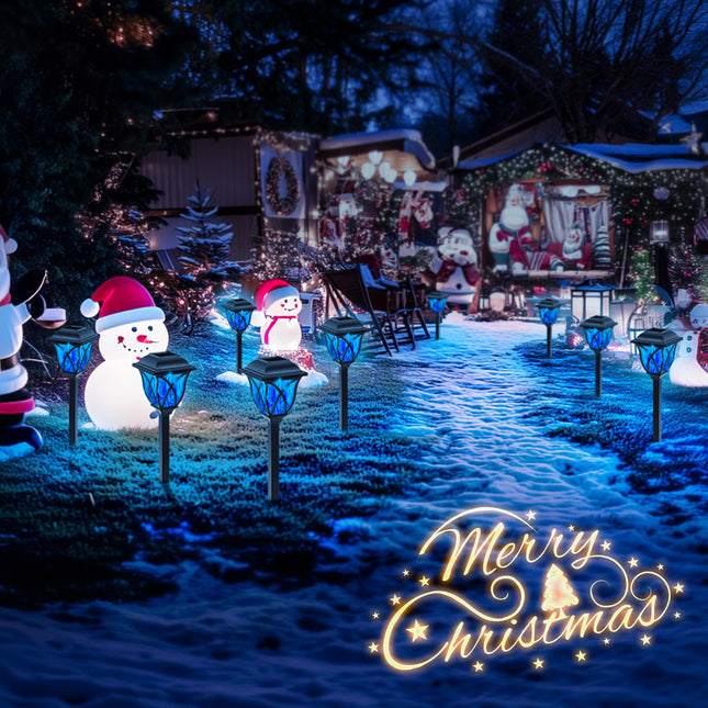Solar Christmas Lights Garden Decor Solar Torch Lights, Solar Lights Outdoor Waterproof, 8 Pack Flickering Flame LED Lights, Outdoor Decor for Porch, Garden, Camp, Path, Yard, Patio, Balcony