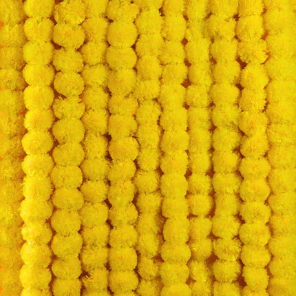 The Art Box 10 Pcs - 4.5 feet Artificial Marigold Garland Halloween Decorations Wedding Fake Flowers Fall Garland Christmas Decor Garland Strands, Lemon Yellow