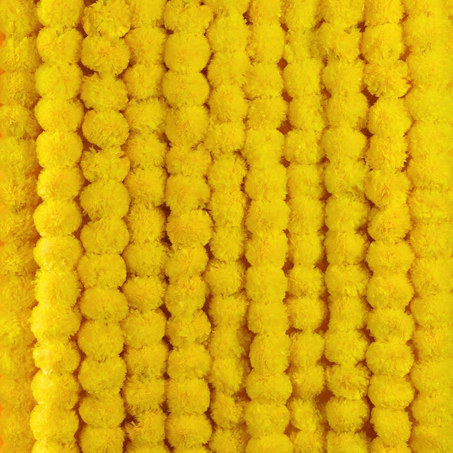 The Art Box 10 Pcs - 4.5 feet Artificial Marigold Garland Halloween Decorations Wedding Fake Flowers Fall Garland Christmas Decor Garland Strands, Lemon Yellow