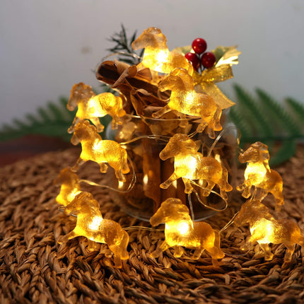 Pony Fairy Lights Outdoor Waterproof Horse s for Women Battery Operated Decorative Thanksgiving Christmas Fairy Lights for Bedroom Garden Patio with Remote 20LED 8.5ft