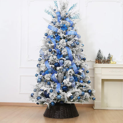 34ct Navy Blue Christmas Ball Ornaments Shatterproof Plastic Christmas Tree Decorations for Xmas Party Home Office Holiday Decor -Medium Size (2.36"/ 60mm)