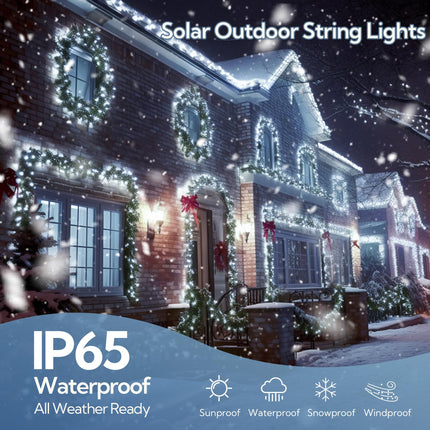woohaha 2 Pack Solar String Lights,Each 72ft 200 LED Solar White Christmas Lights Outdoor with Remote and Timer, 8 Modes Solar Tree Lights Waterproof Solar Fairy Lights for Garden,Yard,Patio,Party