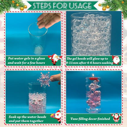 10102 Pieces Christmas Vase Filler Decorations for Floating Candle Faux Pearls Beads Pearl Party Garland for Vases Filler Wedding Centerpiece Christmas Party Decor
