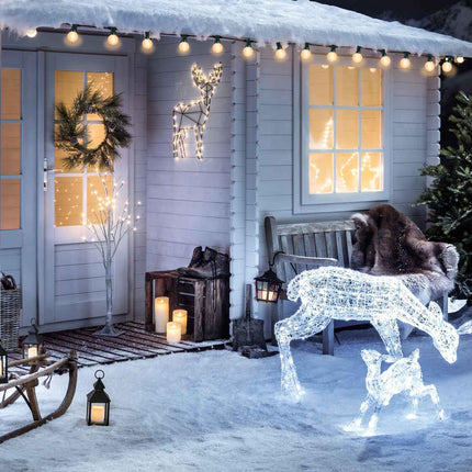 Outdoor String Lights 25FT G40 Christmas Globe Patio Lights with 27 Frosted White Bulbs(2 Spare), Hanging Outdoor Christmas Decorations Lights Waterproof for Backyard Porch Balcony Holiday Party Decor