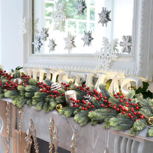 Artiflr 6Ft Christmas Garland, Artificial Pine Garland Holiday Decor for Outdoor or Indoor Home Garden Artificial Green Greenery, or Fireplaces Holiday Party Decorations