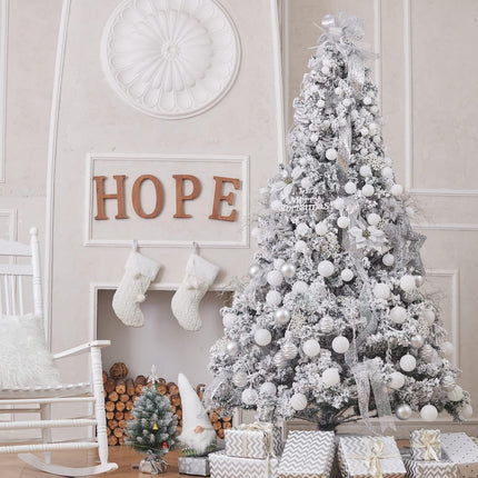 XmasExp 24ct Christmas Ball Ornaments Shatterproof Christmas Ornaments Set Decorations for Xmas Tree Balls Halloween Decorations (1.57''/40mm, White)