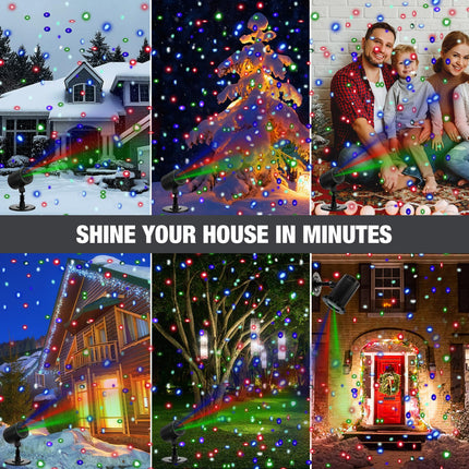 Treela 4 Pack Christmas Projector Laser Lights Outdoor Decorations, Christmas Star Light Show Waterproof Holiday Projector Led Spotlights for Xmas Decor (Fresh Star)