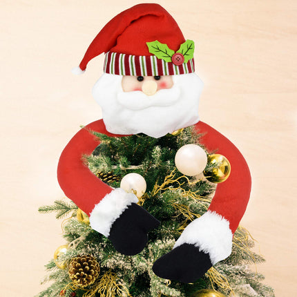 Fengek Christmas Tree Topper Santa Head Hugger for Christmas Tree Decoration Party Home Ornament