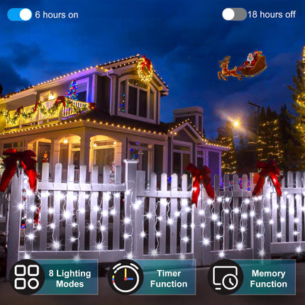 1620 LED Christmas Outdoor Lights with 360 Drops, 164ft Hanging Curtain Lights with 8 Modes Timer & Memory, Waterproof Christmas Fairy Lighs for House Roof Holiday Wedding Christmas Decor (Cool White)