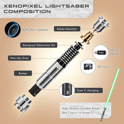 DAMIENSABER Upgrade Xenopixel 3.0 Motion Control Smooth Swing Light Sabers with 34 Sound Fonts Infinite Color and 16 RGB Fast Color Changing, More Sensitive Light Sabers for Adults