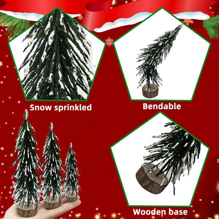 18 Pcs Mini Christmas Trees Decorations,Mini Christmas Wreaths,Christmas Shiny Mini Boxes Ornaments,DIY Crafts Mini Pine Tree for Christmas Party Home Table Top Decor Winter Ornaments (18)