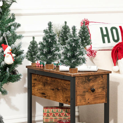 5 Pack Tabletop Artificial Mini Xmas Pine Tree Miniature Pine Christmas Tree with Base for Christmas Winter Mantel Holiday Indoor Home Kitchen Dining Table Decorations