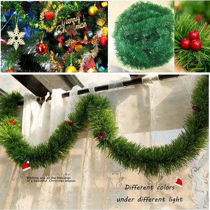 50 Feet Green Tinsel Garland,Artificial Christmas Pine Decorative Garland,Garland Decoration for Christmas Decor Holiday Wedding Decoration
