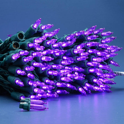 200 Count Purple LED Christmas Lights, 66 ft Green Wire UL Commercial Grade Holiday String Light Set (Purple)
