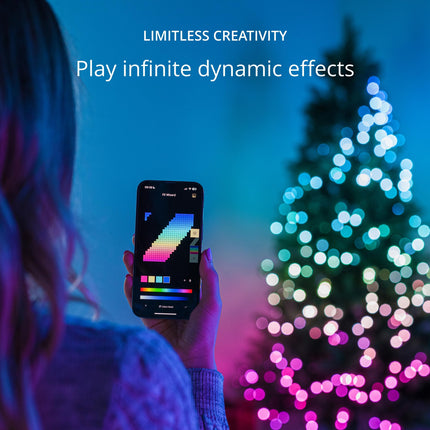 Twinkly Strings 600 LED RGB+White, LED Light String, in- and Outdoor Smart Multicolor LED Lights, Christmas Lights, Mappable LEDs, Compatible with Alexa, and Google Home, IP44, Green Wire, 157.5ft