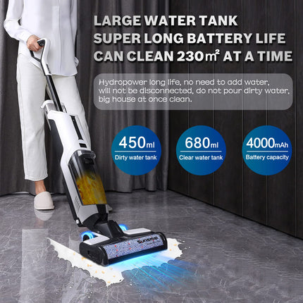 S11 Wet Dry Vacuum Cleaner, Selfcleaning System, Lightweight Cordless, Digital Display, Long Run Time,Vacuum & Mop & Wash 3 In 1 For Hard Floorscarpet