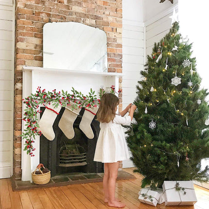 DearHouse 5.83 Ft Red Berry Christmas Garland, Artificial Berry Garland for Indoor Outdoor Hone Fireplace Decoration for Winter Christmas Holiday Year Decor