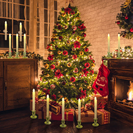 Window Candles 12 Pack Battery Operated Candles with Timer Flameless Candles Battery Candles with 2 Remote Controls Christmas Window Lights Golden Flickering Candles for Christmas Decorations