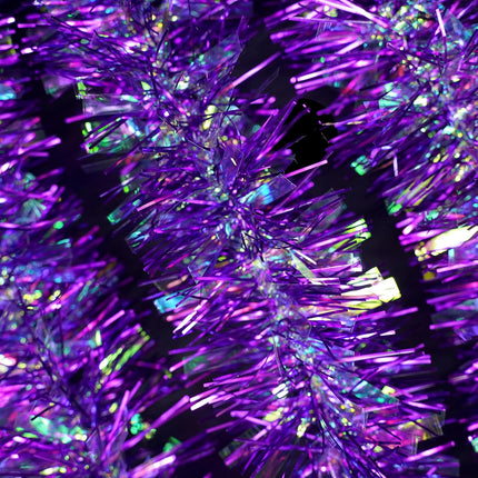 ARCCI 26.2ft Purple Christmas Tinsel Garlnad, Thick Sparkly Metallic Twist Ceiling Tinsel Garland with Reflections Shiny Filament, Glitter Christmas Tree Hanging Tinsel Ornaments Decorations