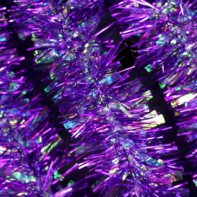 ARCCI 26.2ft Purple Christmas Tinsel Garlnad, Thick Sparkly Metallic Twist Ceiling Tinsel Garland with Reflections Shiny Filament, Glitter Christmas Tree Hanging Tinsel Ornaments Decorations