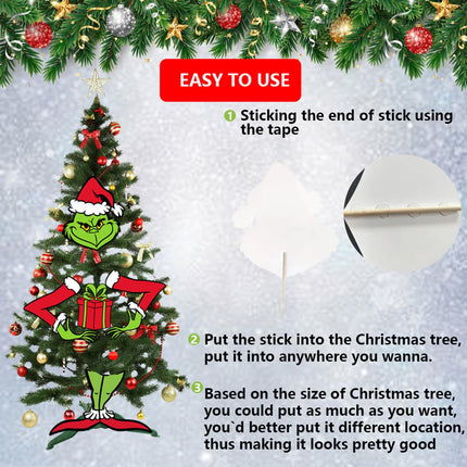 Funny Christmas Decorations for Tree - Christmas Thief Cutouts Hanging Decorations Christmas Tree Topper for Holiday Xmas Home Party Decorations