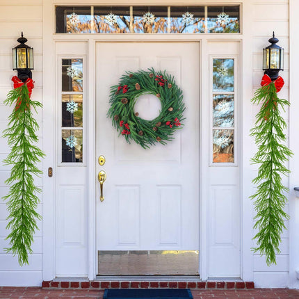 6 Feet Christmas Garland, Natural Touch Garland Artificial Pine Greenery Garland for Indoor Outdoor Home Fireplace Staircase Christmas Decorations
