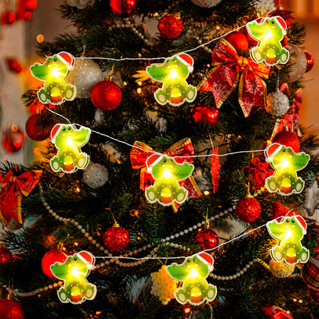 Led Dinosaur Christmas Lights 9.8ft 10 Led Dinosaur String Lights Room Decor for Kids, Battery Operated String Lights 8 Modes Dinosaur Decor Christmas Tree Party Bedroom Nursery Decor