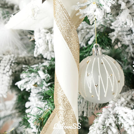 Ivory and Champagne Gold Christmas Tree Topper Bows 13 x 53 Inch Large Christmas Bows with Streamer and Bauble Patterns Decorative Bows for Xmas Tree Wreaths Door Staircase Home Decor