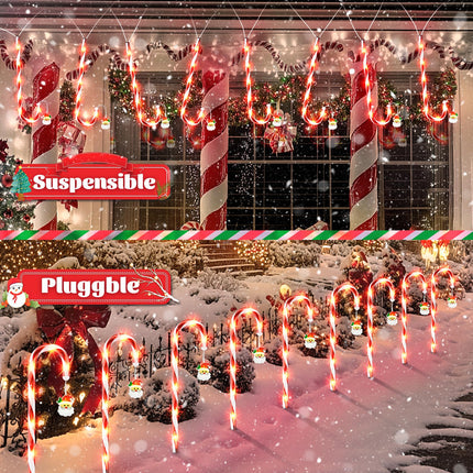 Solar Christmas Lights Outdoor Decorations: Candy Cane Light Waterproof for Yard Outside Decor - Santa Claus Xmas Garden Lighted Tree Pathway Lawn Patio House Decorative 12Pack