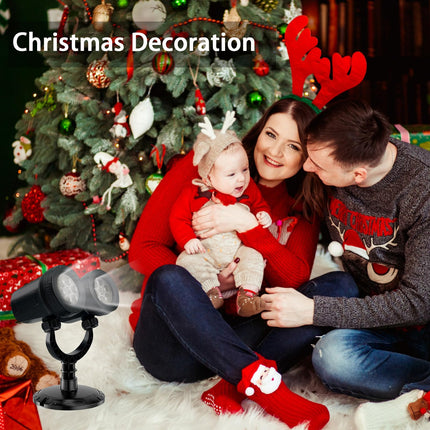 Gen Christmas Projector Lights Outdoor, Snowflake Projector Lights with Double Head, LED Snowfall Show Projector, Waterproof Landscape Decor for Halloween Christmas Party Holiday
