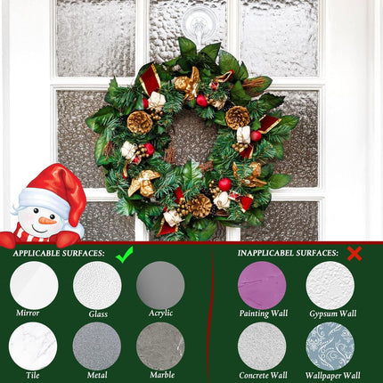 Yookeer Christmas Wreath Suction Cup Hooks Wreath Hanger Suction Cup Heavy Duty Reusable Suction Cups Large Clear Suction Wreath Hanger for Glass Door Window Hanger(12 Pcs)