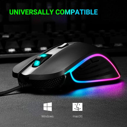 AM6 AM8 Gaming Mouse 4Dpi Levels (800, 1600, 2400, 3200) I Programmable Buttons I Wired Ergonomic USB Mouse (AM8)