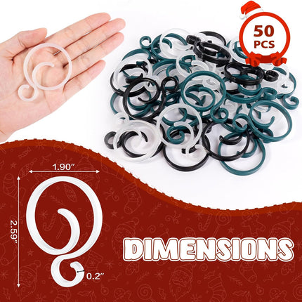 Christmas Banister Clips Christmas Light Clips for Banister Holiday Garland Banister Clips Hanger Hooks for Stockings String Lights Indoor Outdoor Decorations Stair Railing Fence Deck (White, 50 PCS)