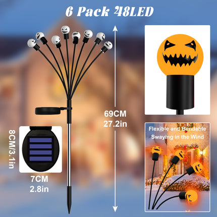 Inscrok Christmas Decorations Outdoor Solar Garden Lights, 6Pack 48LED Swaying Firefly Lights Solar Christmas Lights, Waterproof Solar Pathway Lights for Yard/Garden/Lawn/Party Decor