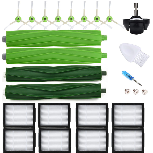 Parts Accessories Compatible For Irobot Roomba Evo I1 I2+I3 I3+ I4 I5 I6 I6+ I7 I7+ I8 I8+Plus E5 E6 E7 J5 J7 I,E &J Series :Roller Brush,Side Brushes,Hepa Filter,Front Caster Wheel