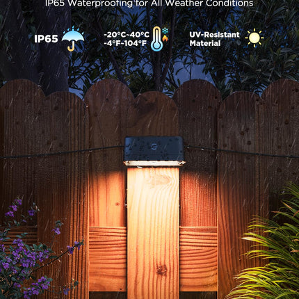 Govee Outdoor Deck Lights, RGBIC Outdoor Lights with 4000K White Light, IP65 Smart Fence Lights with App Control, Voice Control, LED Patio Lights for Christmas Decoration, Wired 6 Packs (32.8ft)