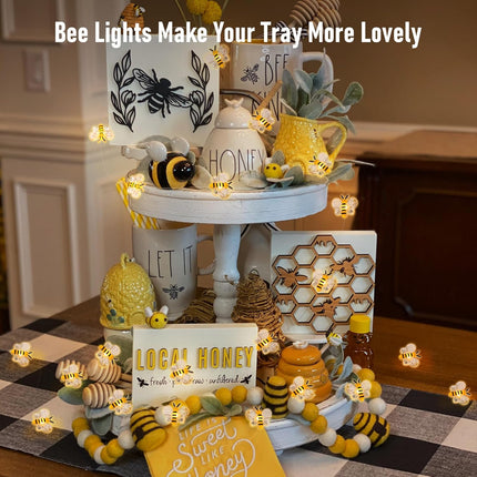 Coquimbo Bee Lights Decor, 10ft 30 LED Cute Battery Operated Bee String Fairy Lights, Honey Bee s Women Girls, Bee Decorations String Lights for Bedroom Plants Patios Party Wedding Party Xmas