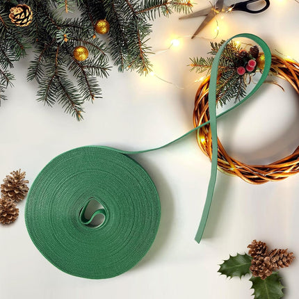 50ft Christmas Garland Ties,Christmas Decorative Reusable Green Holiday Garland Ties Cuttable Cable Straps for Christmas Party Yard Wall Doorway Outdoors Decoration (Green)