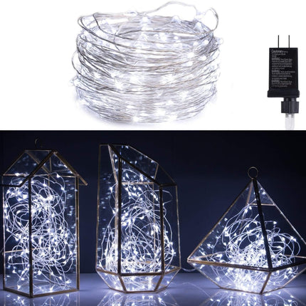 2Pack Fairy Lights Plug in, 100 LEDs 33 Feet Firefly String Lights Waterproof Starry Lights Silver Wire for DIY Wreath Wedding Bedroom Indoor Outdoor Party Christmas Decorations, Pure White