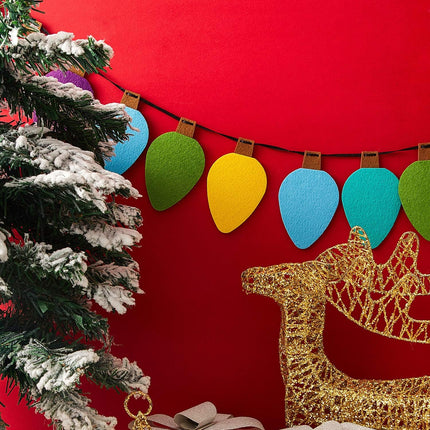 Boao 2 Christmas Felt Garland Felt Banners Hanging on The Ceiling and Wall Decorations of The Christmas Tree, with 9.8 feet and 6 Colors