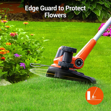 PAXCESS Cordless String Trimmer/Edger, 20V 10-Inch Weed Eater with 2Pcs 1.50Ah Batteries, 1Pcs Charger and Replacement Spool Line, Length Adjustable