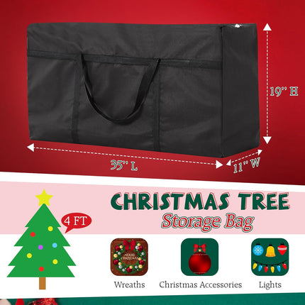 Meonum 2 Pack Rolling Tree Storage Bag, Extra Large Storage with 3 Wheels for 9FT Artificial Christmas Holiday Tree and Small Zippered Bag for 4FT Artificial Xmas Tree, Wreath and Accessories(Green)