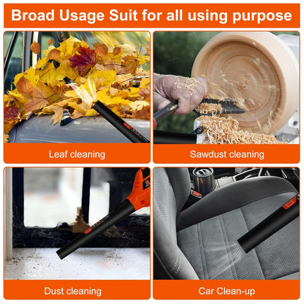 Leisch Life Cordless Leaf Blower with 2.0Ah Battery & Fast Charger+Cordless Leaf Blower Straps